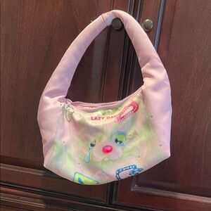 Lazy Oaf Pastel Pink Shoulder Bag with Playful Design